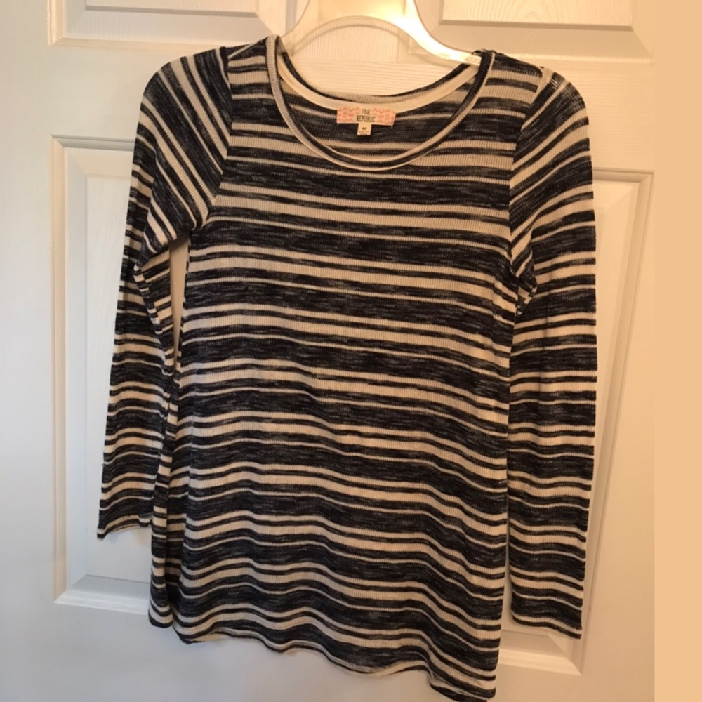 Pink Republic Blu/Wht Striped Sweater